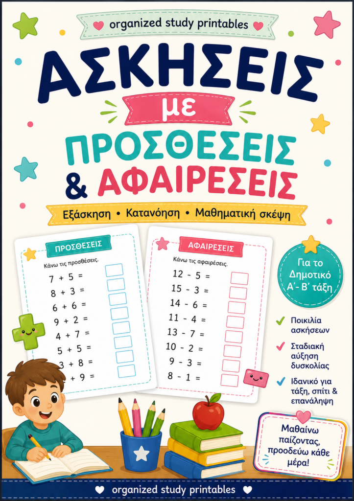 Πακετο Υλικού | Προσθέσεις & Αφαιρέσεις